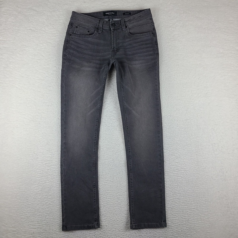 Kenneth Cole Jeans Mens 30x32‎ Gray Slim Fit Medium Wash Denim